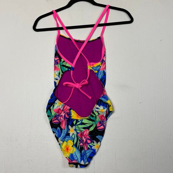 TYR Tracer Light Aerofit Tropical Floral One Piece Swimsuit Size 8 - Picture 5 of 6